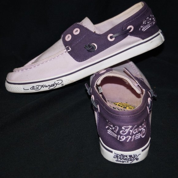 Ed Hardy Shoes - Ed Hardy Women Shoes Purple Boat Slip On Size 8